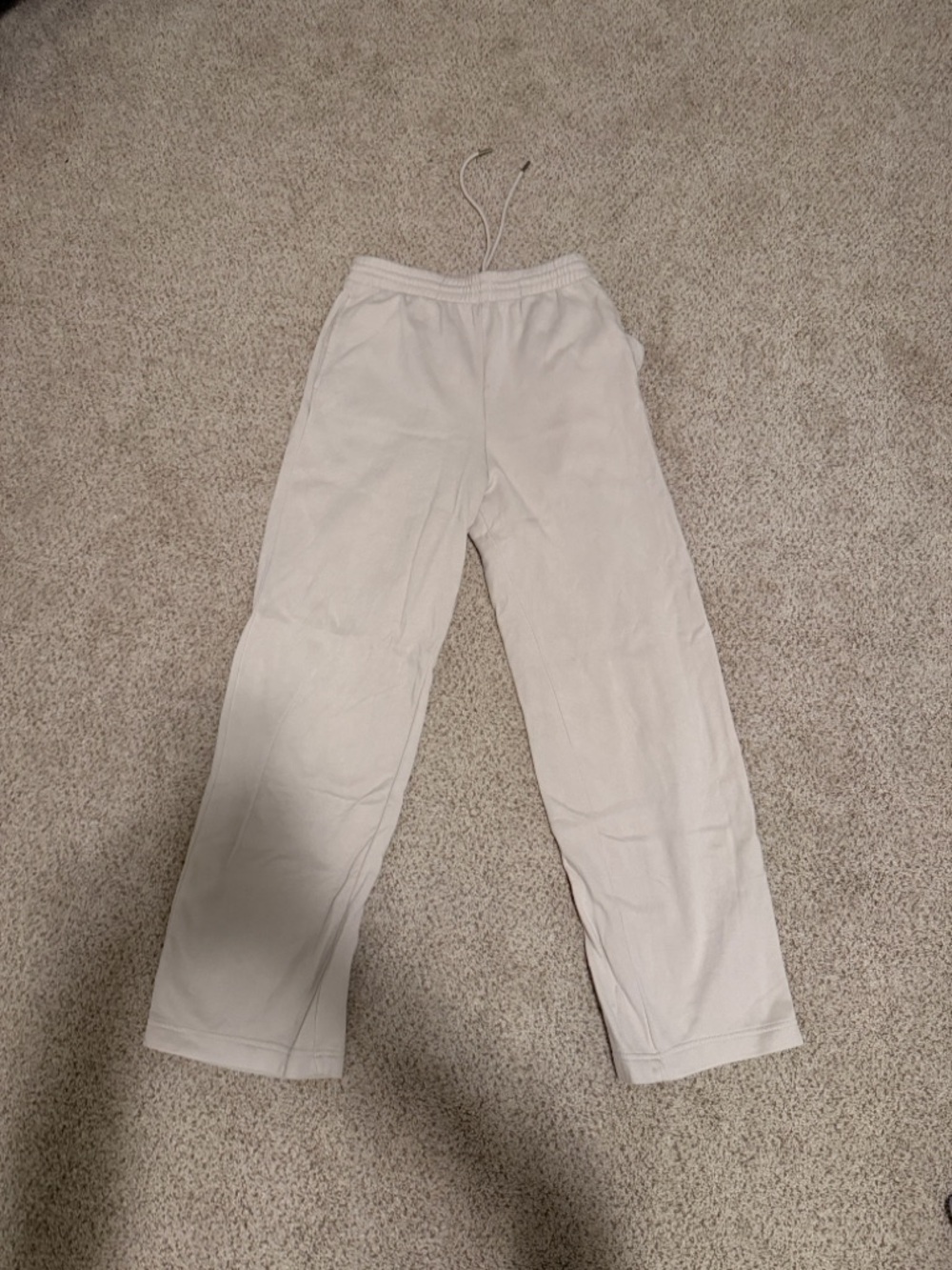 H&M Cream Wide-Leg Drawstring Pants